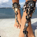 Fashion Boho Crystal Ankle Bracelet Wedding Barefoot Sandals Beach Foot Jewelry Sexy Pie Leg Chain Female Anklet Jewelry