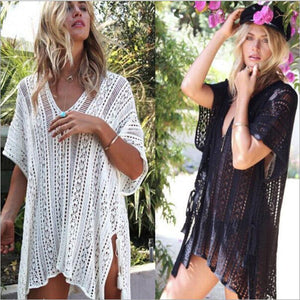 US Crochet Knitted COVER UP Dress