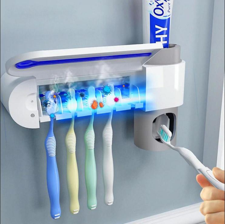 AUTOMATIC DISPENSER TOOTHPASTE 2 IN 1 UV LIGHT ULTRAVIOLET TOOTHBRUSH STERILIZER