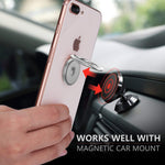 Phone Ring Holder Finger Kickstand - FITFORT 360° Rotation Metal Ring Grip for Magnetic Car Mount Compatible with Phone Xs Max XR X 8 7 6 6s Plus Galaxy S8 S7 All Smartphone-Silver