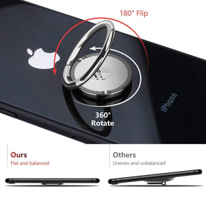 Phone Ring Holder Finger Kickstand - FITFORT 360° Rotation Metal Ring Grip for Magnetic Car Mount Compatible with Phone Xs Max XR X 8 7 6 6s Plus Galaxy S8 S7 All Smartphone-Silver