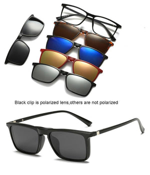 5 in 1 Polarized Magnetic Clip-on Sunglasses