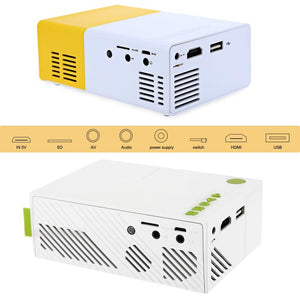 Salange YG300 LED Projector 600 lumen 3.5mm Audio 320x240 Pixels YG-300 HDMI USB Mini Projector Home Media Player