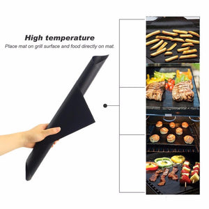 3pcs/5pcs Reusable Non-Stick BBQ Grill Mat Pad Baking Sheet Meshes Portable Outdoor Picnic Cooking Barbecue Mat Tool Sets