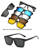 5 in 1 Polarized Magnetic Clip-on Sunglasses