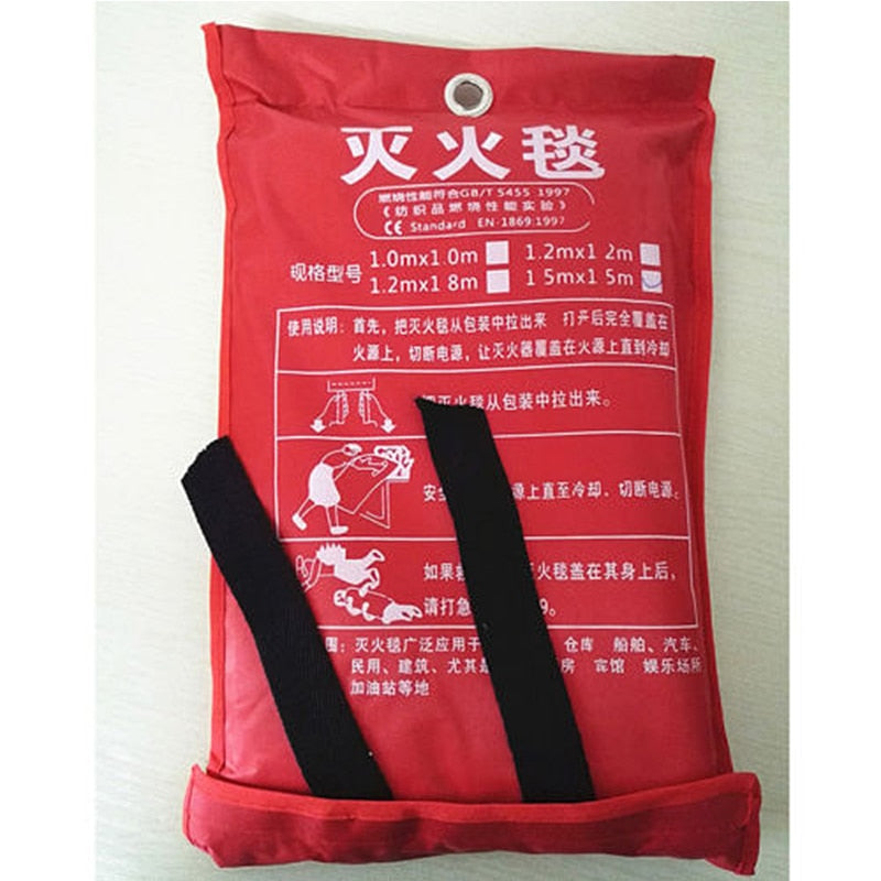 Free Shipping 1MX1M Fire Blanket Emergency Survival Fire Shelter Safety Protector Fire Extinguishers Tent