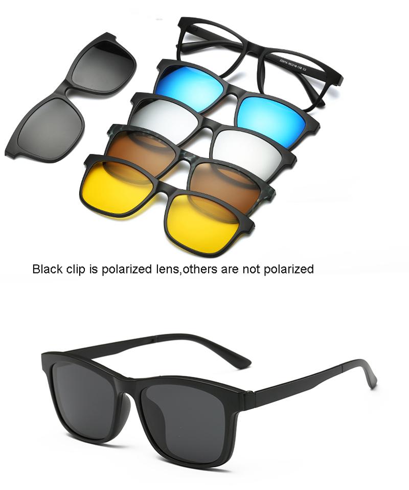 5 in 1 Polarized Magnetic Clip-on Sunglasses