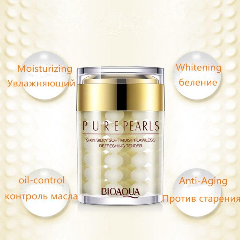 BIOAQUA 60g Pure Pearls Face Day Cream Skin Care Whitening Moisturizing Anti Wrinkle Acne Treatment Anti Aging Skin Care 