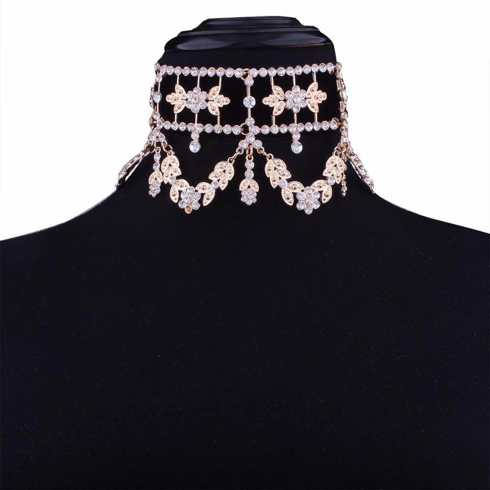 KMVEXO 2017 Fashion Crystal Rhinestone Choker Necklace Velvet Statement Necklace for Women Collares Chocker Jewelry Party Gift