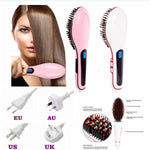 Electric Brush Fast Hair Straightener-pur-wish