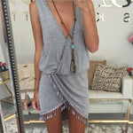 Irregular Sexy Deep V-Neck BEACH COVER UPS