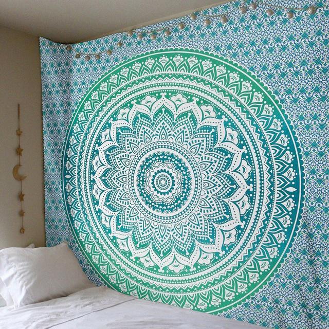 Large Mandala Indian Yoga-Tapestry-pur-wish