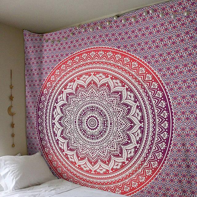 Large Mandala Indian Yoga-Tapestry-pur-wish