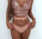 SEQUIN WRAP-AROUND TWO-PIECE BIKINI