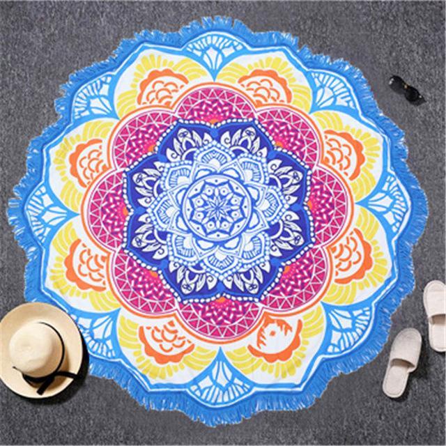 Indian Yoga Round Tapestry-pur-wish