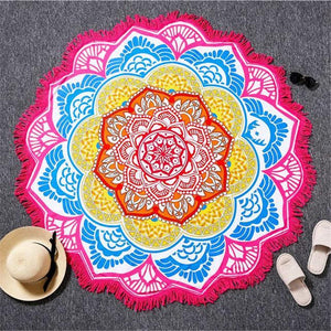 Indian Yoga Round Tapestry-pur-wish