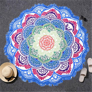 Indian Yoga Round Tapestry-pur-wish