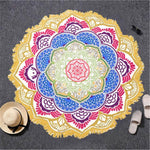 Indian Yoga Round Tapestry-pur-wish