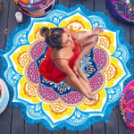 Indian Yoga Round Tapestry-pur-wish