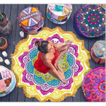 Indian Yoga Round Tapestry-pur-wish