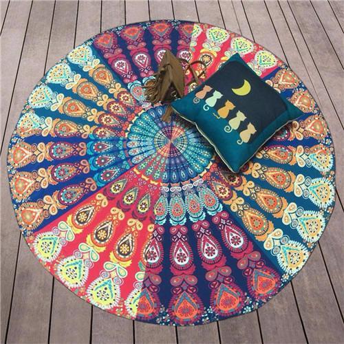 Round Yoga Tapestry-pur-wish