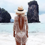 Sexy crochet beach dress women