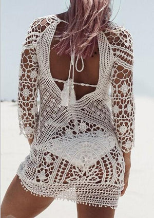 Sexy crochet beach dress women