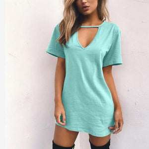 V Neck Cotton Summer Dress