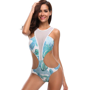 2019 Monokini High Neck Trikini Bandage Swimwear