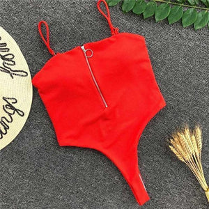 Ribbed zipper One Piece suits