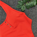 Ribbed Button High Cut One Piece