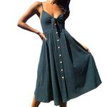 V Neck Cotton Summer Dress