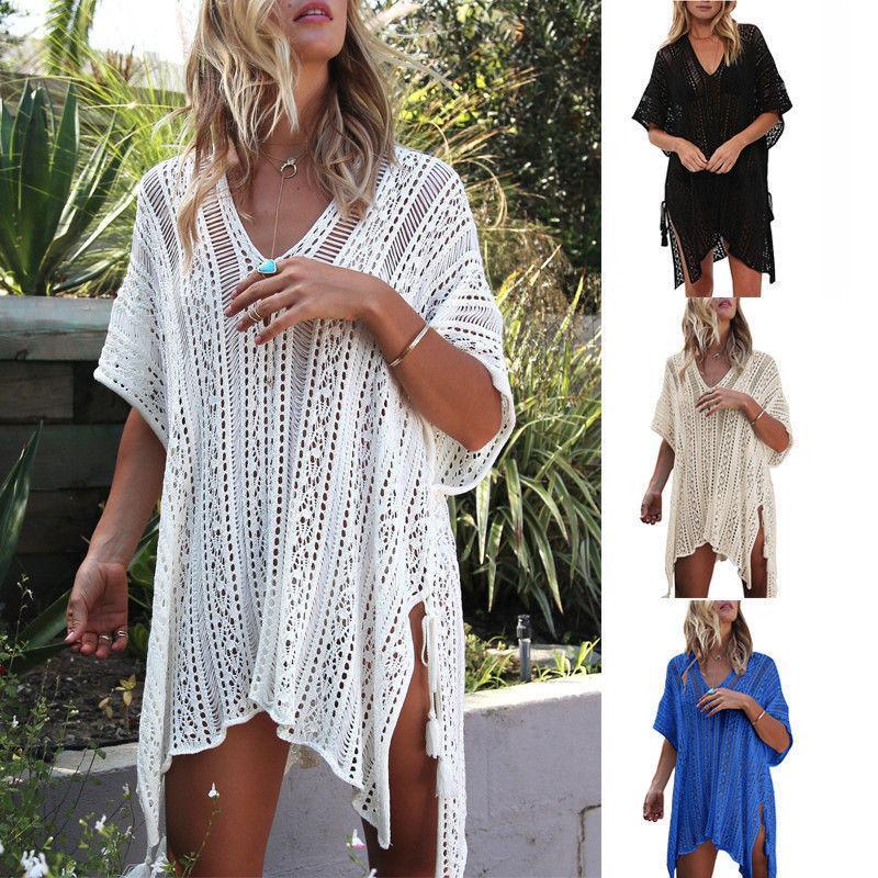 US Crochet Knitted COVER UP Dress